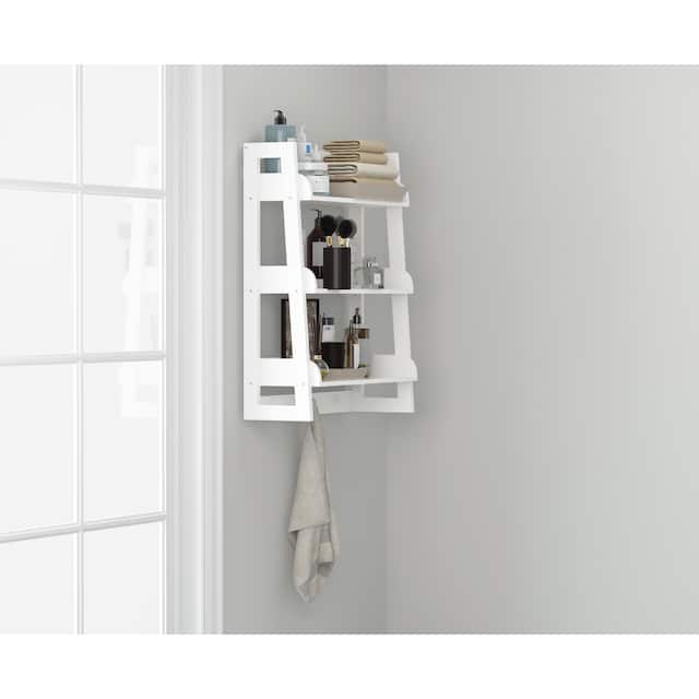 UTEX 3 Tier Bathroom Shelf Wall Mounted with Towel Hooks, Bathroom Organizer Shelf Over The Toilet