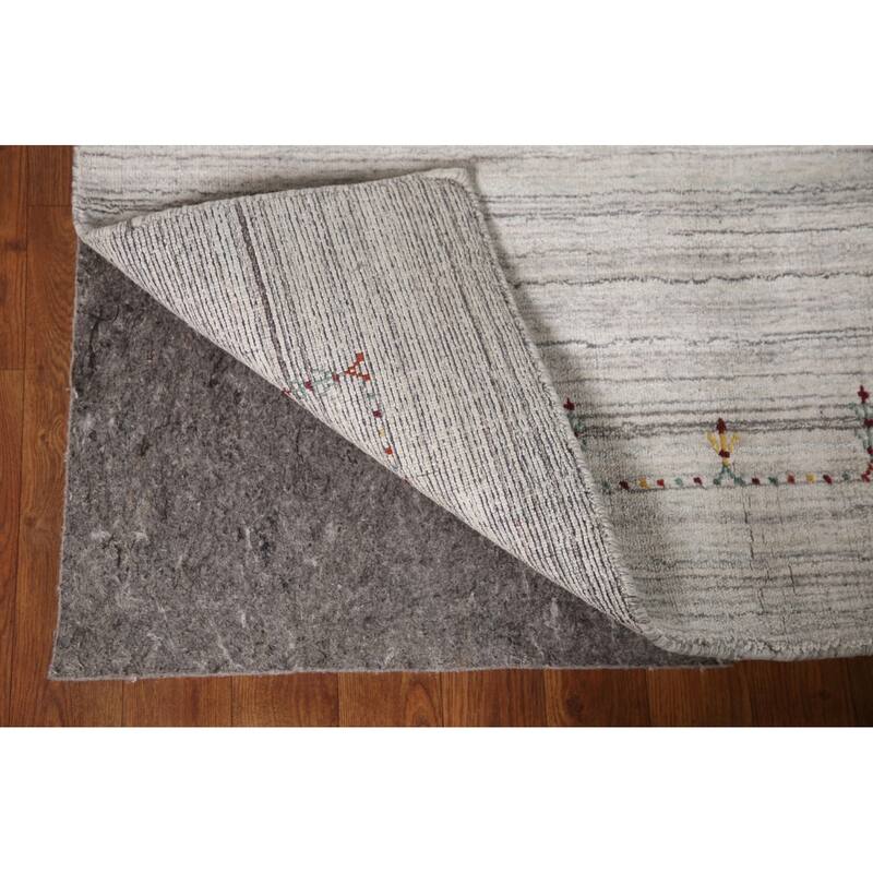 Handmade Gabbeh Indian Area Rug Hand-Knotted Wool Carpet - 8'0"x 9'11"