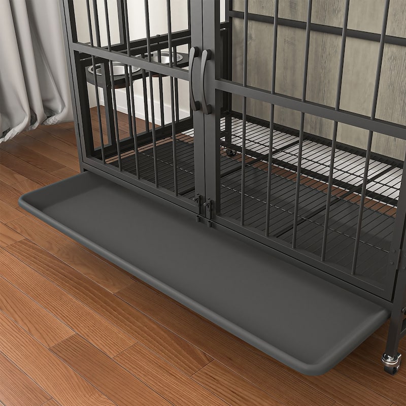 Modern Kennel Dogs room up to 80 LB Dog crate furniture with Multi-Purpose Rremovable Ttray