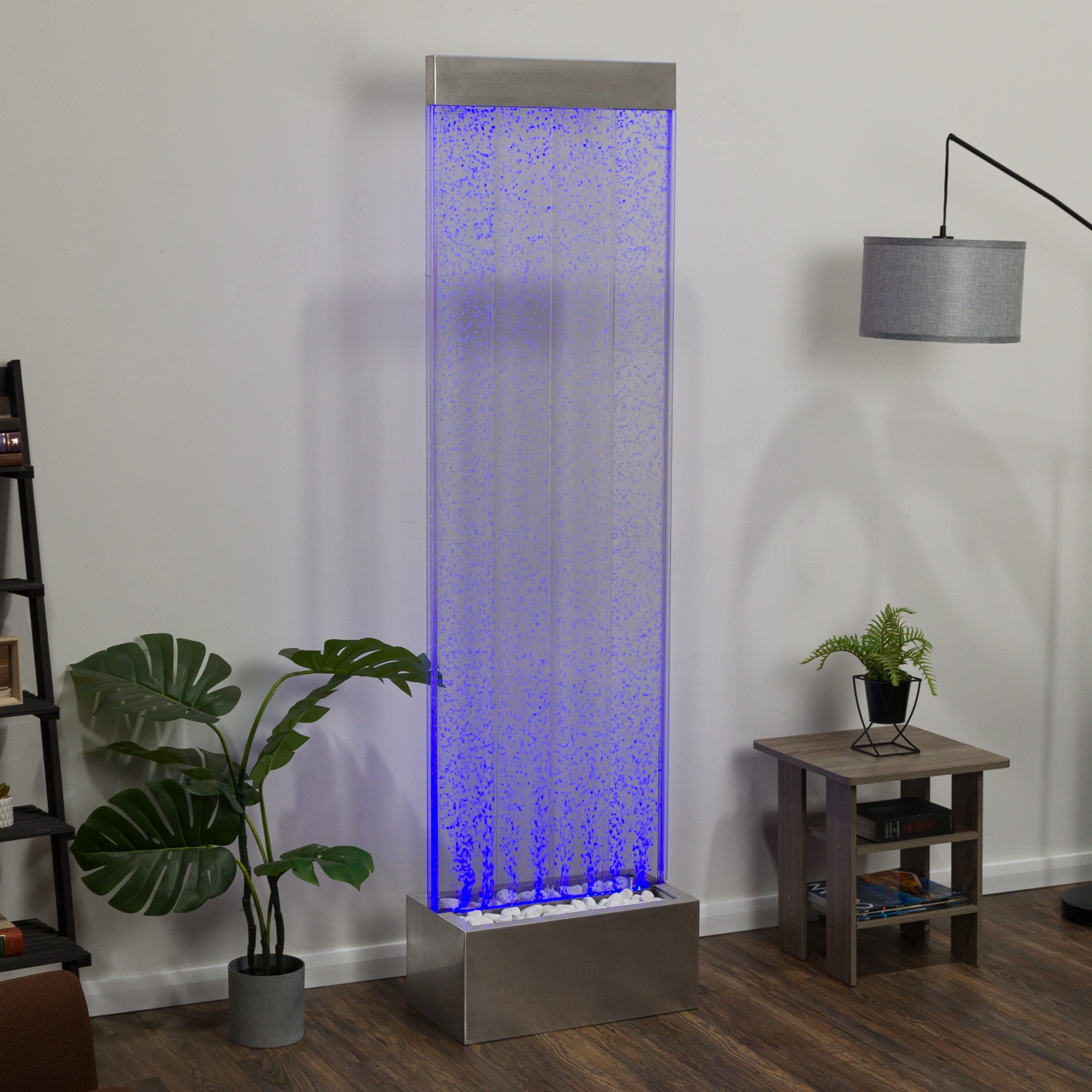 Alpine Corporation 72" Bubble Wall Fountain with Color Changing LED Lights and Remote