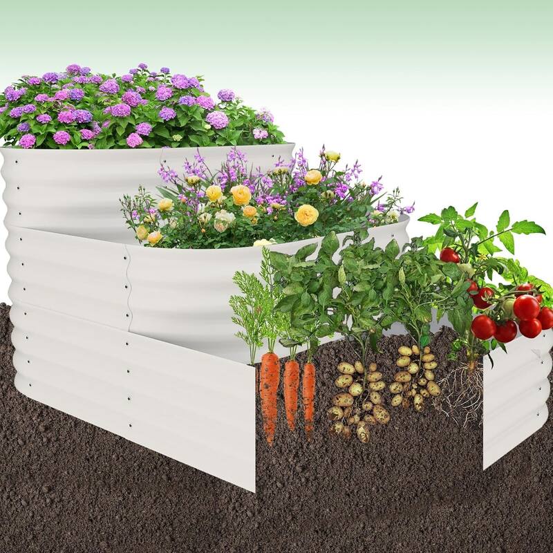 Galvanized Tiered Raised Garden Bed Kit with Open Base