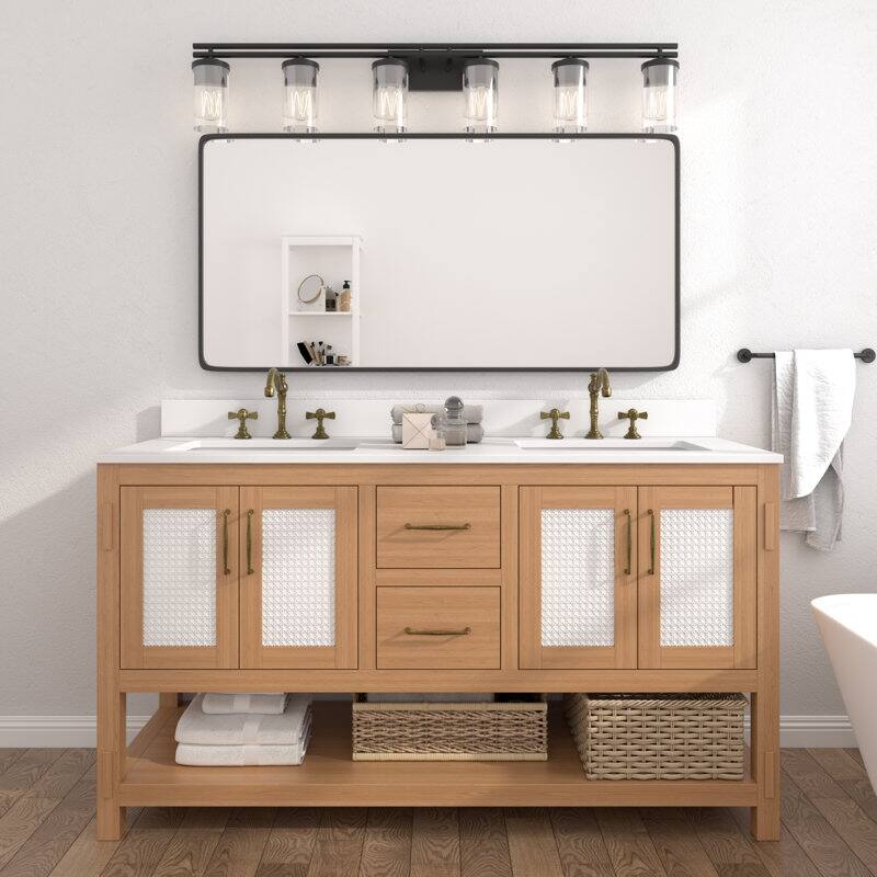 Acroma - 60'' Double Bathroom Vanity With Stone Top