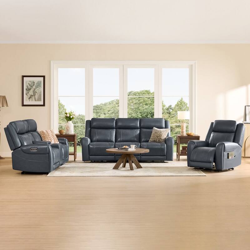 Spruce & Spring Leo Power Wall Hugger Reclining Sofa with Multi-Function Console