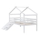 preview thumbnail 6 of 4, Twin Low Loft House Bed with Slide, Ladder, Safety Guardrails, House Roof Frame