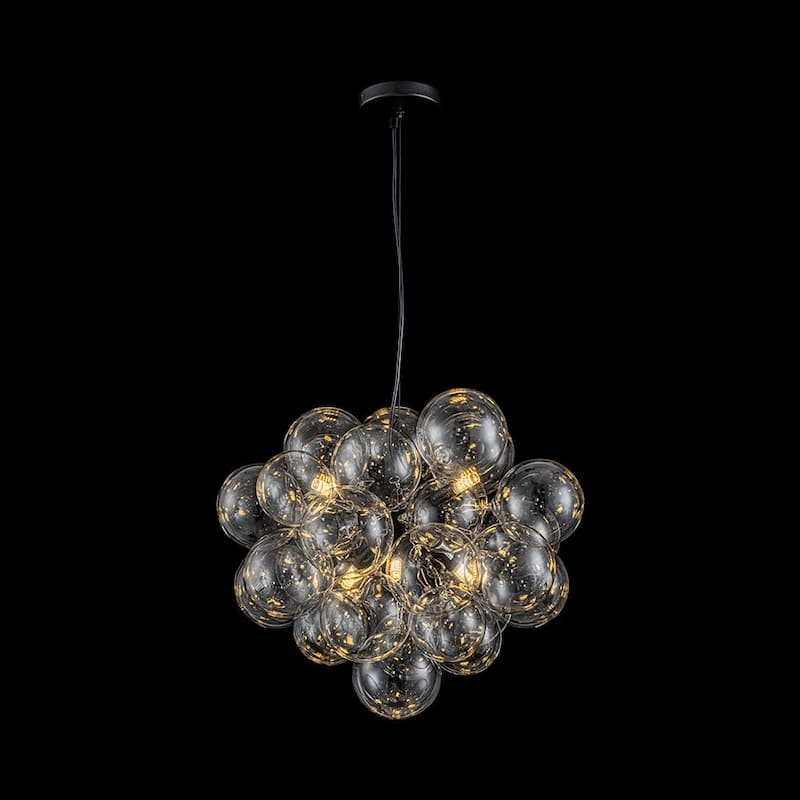 Glam 6-Light Dimmable Cluster Glass Globe Bubble Chandelier