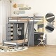 preview thumbnail 1 of 7, Twin over Twin Bunk Bed with LED Light and USB Ports, Storage Shelves and Drawers, Gray Gray