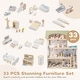 preview thumbnail 6 of 8, Costway Kids Wooden Dollhouse 4-Story Modern Doll House with 33Pcs - as pic shows - See Details