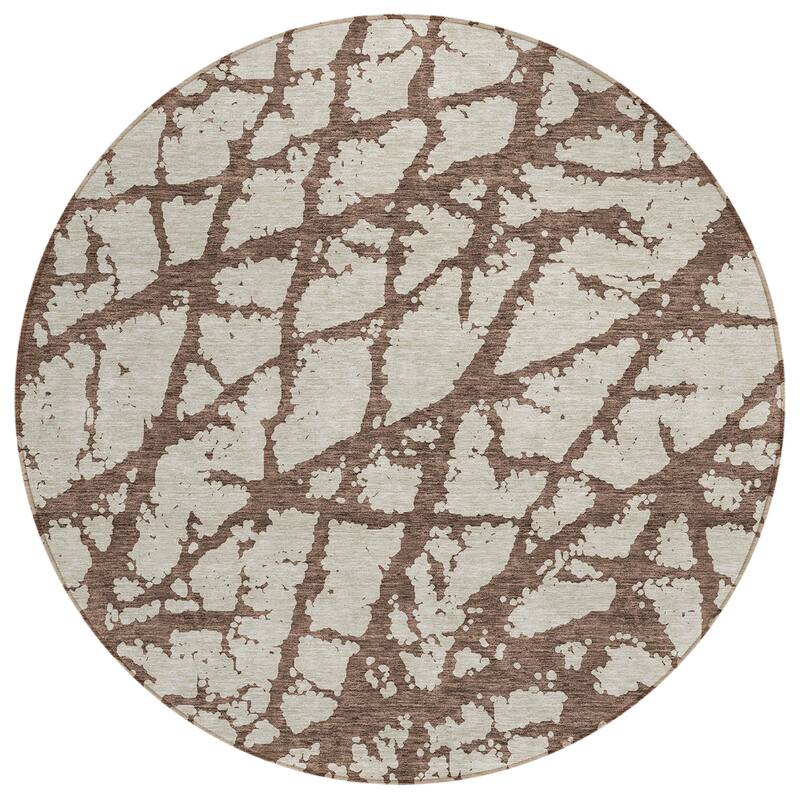 Machine Washable Indoor/ Outdoor Abstract Contemporary Chantille Rug