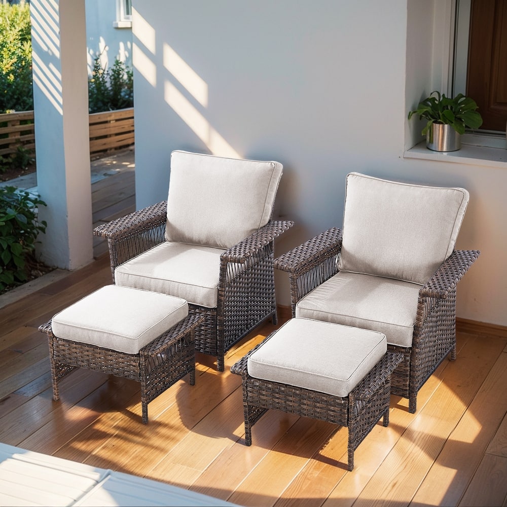 Gymojoy 4 Pieces Club Chair and Ottoman Set