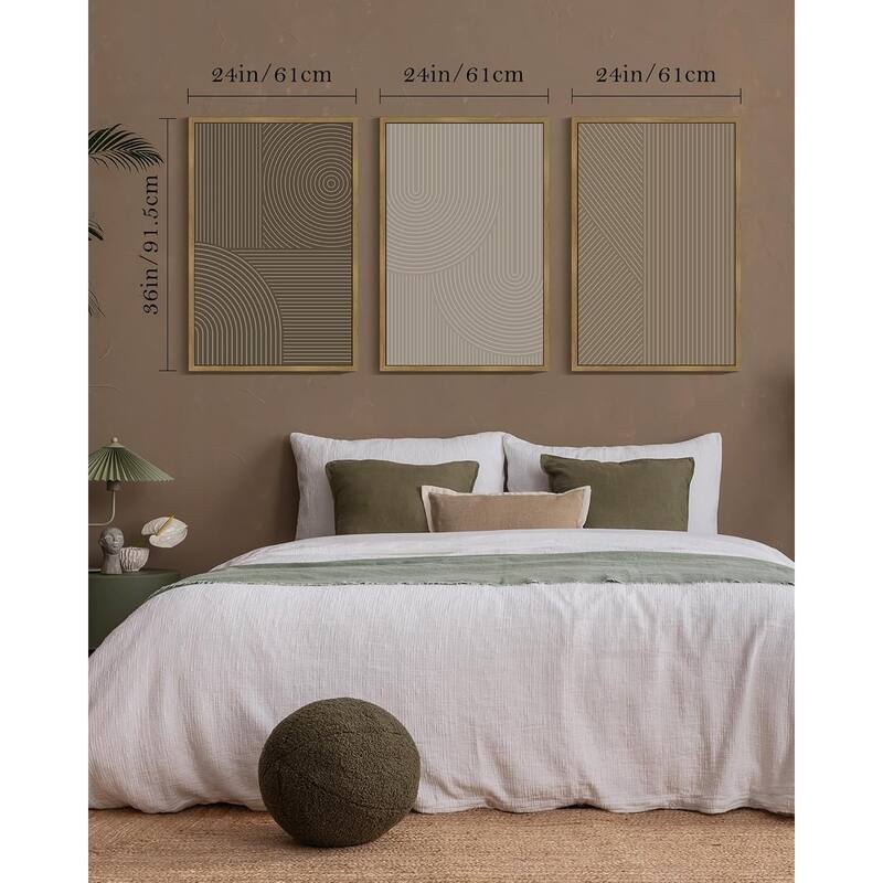 Wall Art Modern Boho Neutral Line Wall Decor Geometric Artwork