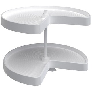 Rev-A-Shelf Lazy Daisy Polymer 24 Inch Pie Cut 2 Shelf Lazy Susan Set