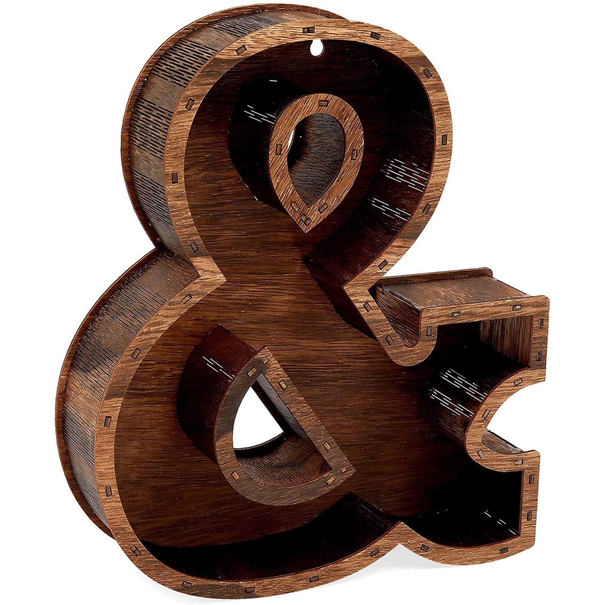 Wine Cork Holder, Ampersand Monogram Wall Mount (10 x 2.5 x 11.75 In