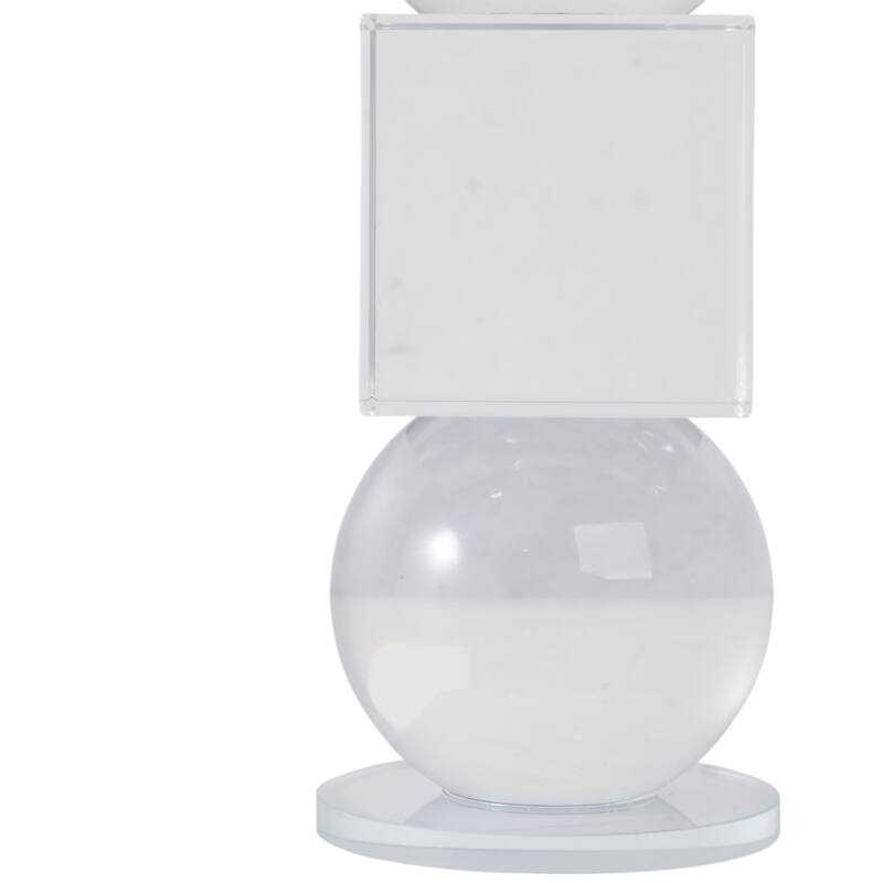 Modern Glass Crystal Pillar and Taper Candle Holder Geometric Design