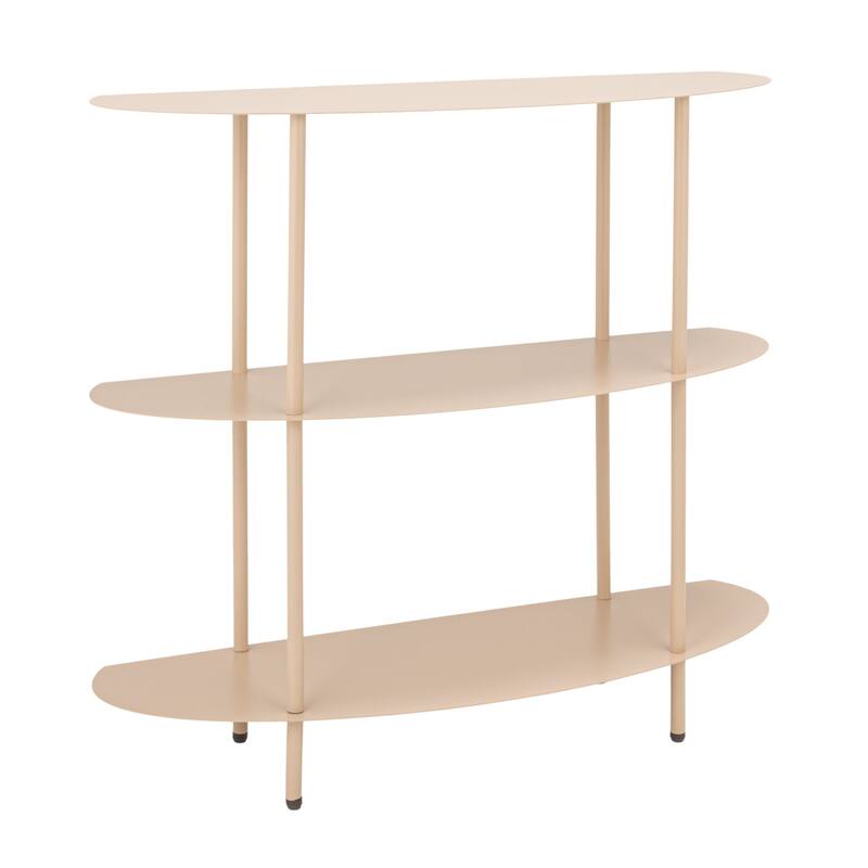 Curved Metal 3-Tier Shelf - Cream