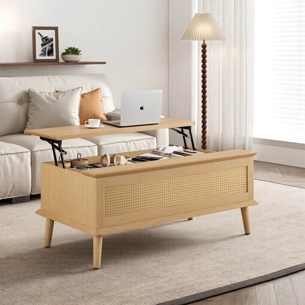 Chelsea Square Teagan Lift-Top Rattan Coffee Table - 42" x 17"