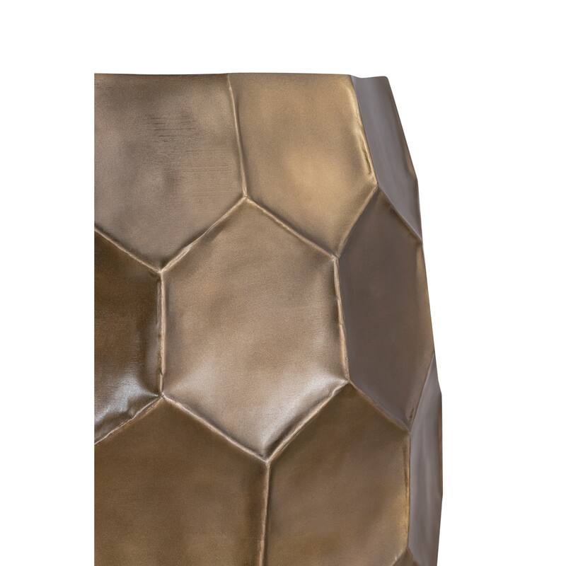 Modern Contemporary Aluminum material End Table, Side Table with Glossy Diamond-Patterned Base