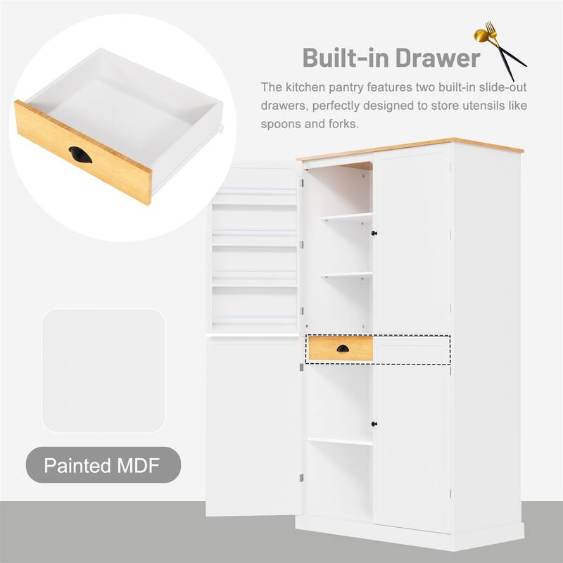Large Cupboard Storage Cabinet with 2 Drawers
