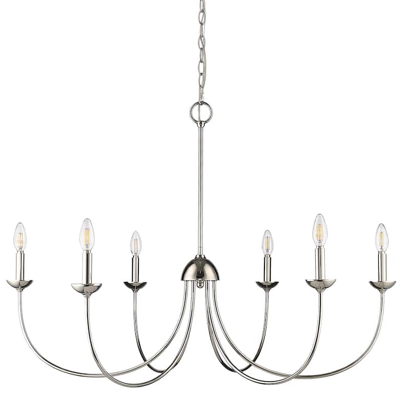 Millennium Lighting 12406 Huxley 6 Light 29" Wide Taper Candle Style - Polished Nickel