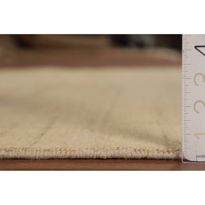 Modern Gabbeh Oriental Area Rug Handmade Yellow Wool Carpet - 4'11" x 7'0"