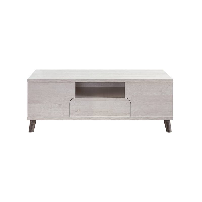 Mankx Mid-Century Modern White 47-inch 3-Shelf Coffee Table by Furniture of America