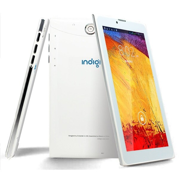 Indigi® A76 Factory Unlocked 7.0" Dual-Core 2-in-1 TabletPC + SmartPhone w/ Android 4.4 KitKat + DualSim + WiFi (White)