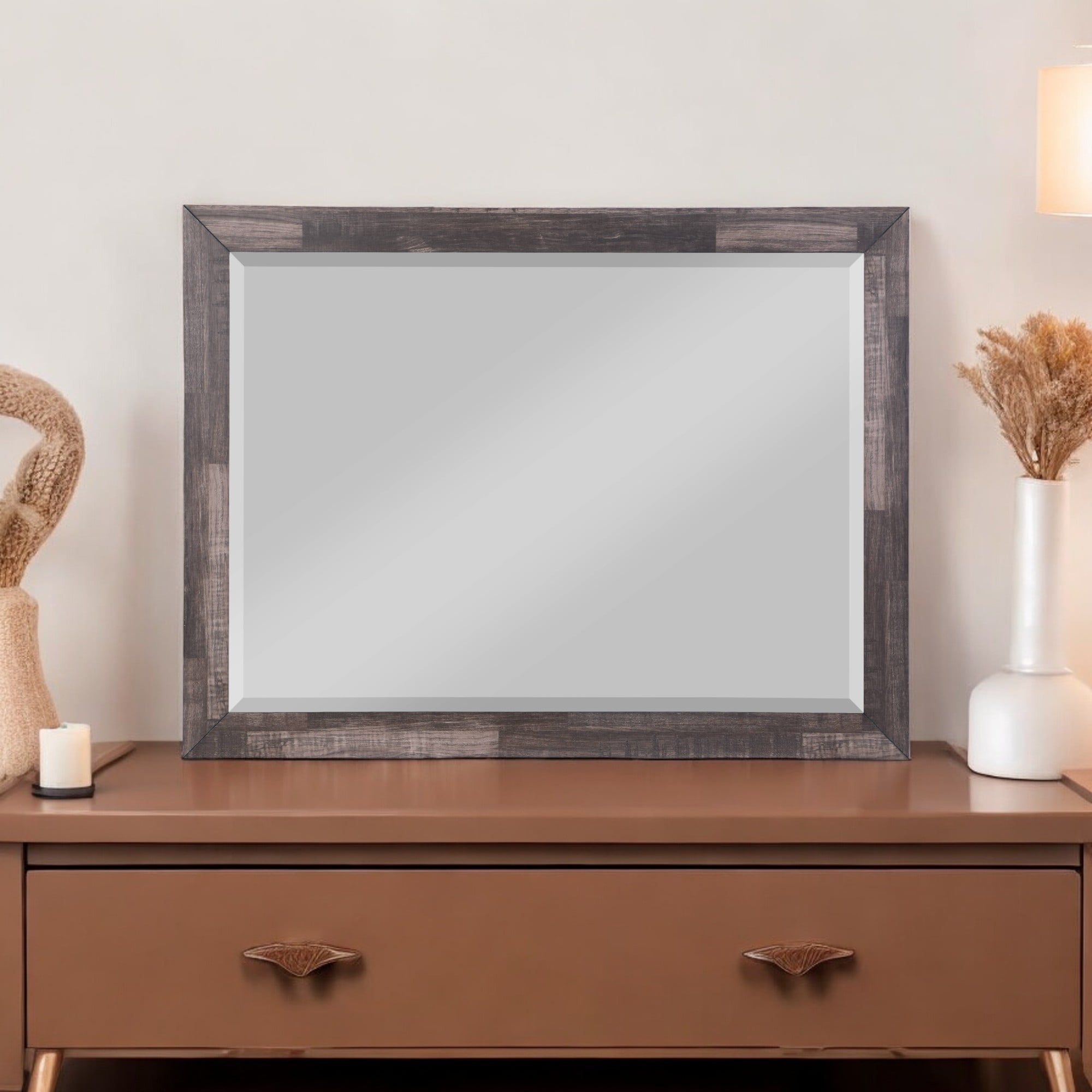 Elegant Dark Cherry Finish Mirror, a Timeless and Stylish Focal Point for Any Room.