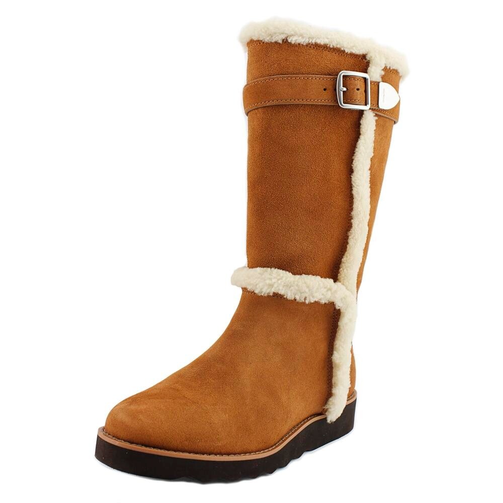 Shop Coach Belmont Women Round Toe Suede Brown Winter Boot