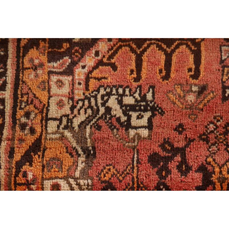 Handmade Vegetable Dye Shiraz Persian Vintage Area Rug - 5'1"x 7'10"