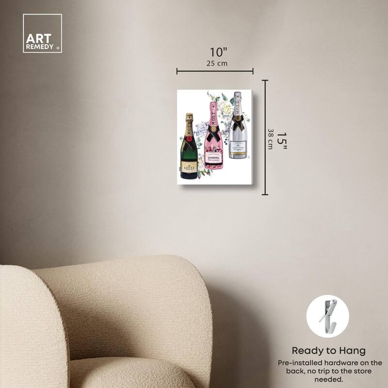 Doll Memories - Champagne Floral Canvas by Art Remedy, Gallery Wrapped