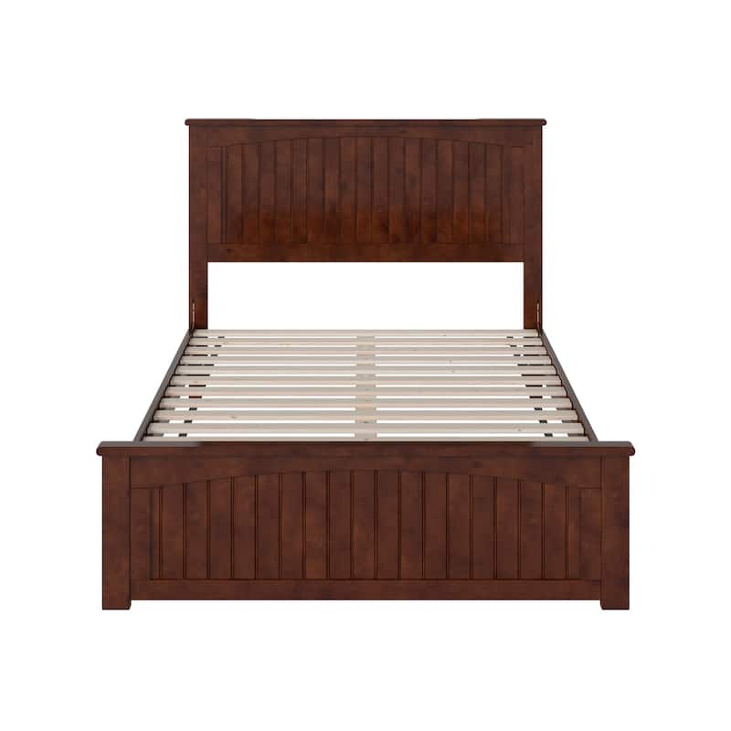 Naples Solid Wood Low Profile Platform Bed with Matching Footboard