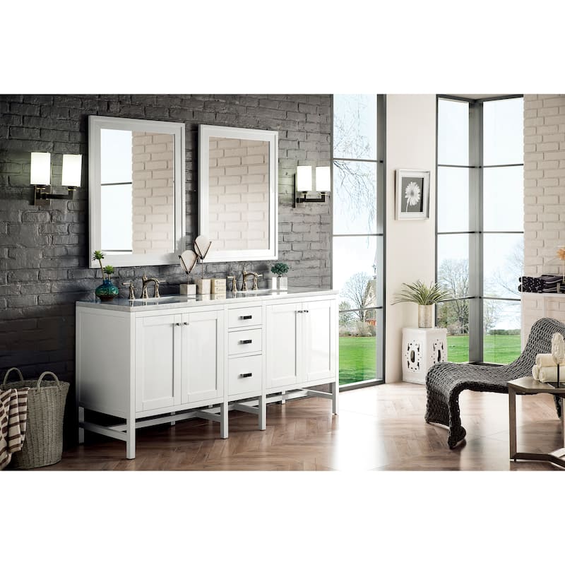 James Martin Vanities Addison 72" Double Vanity, Glossy White