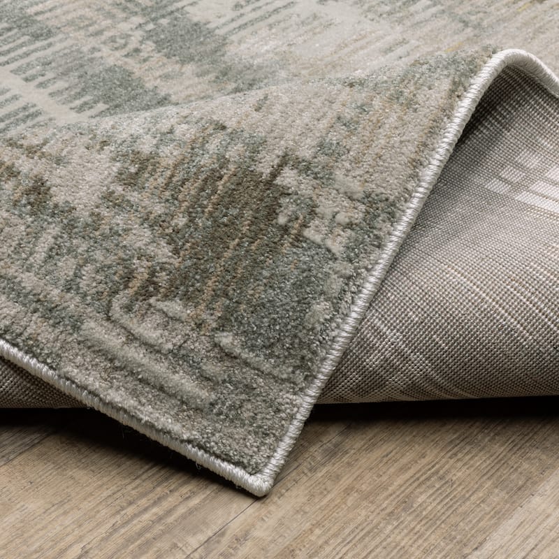 Melody Distressed Abstract Beige/ Blue Area Rug