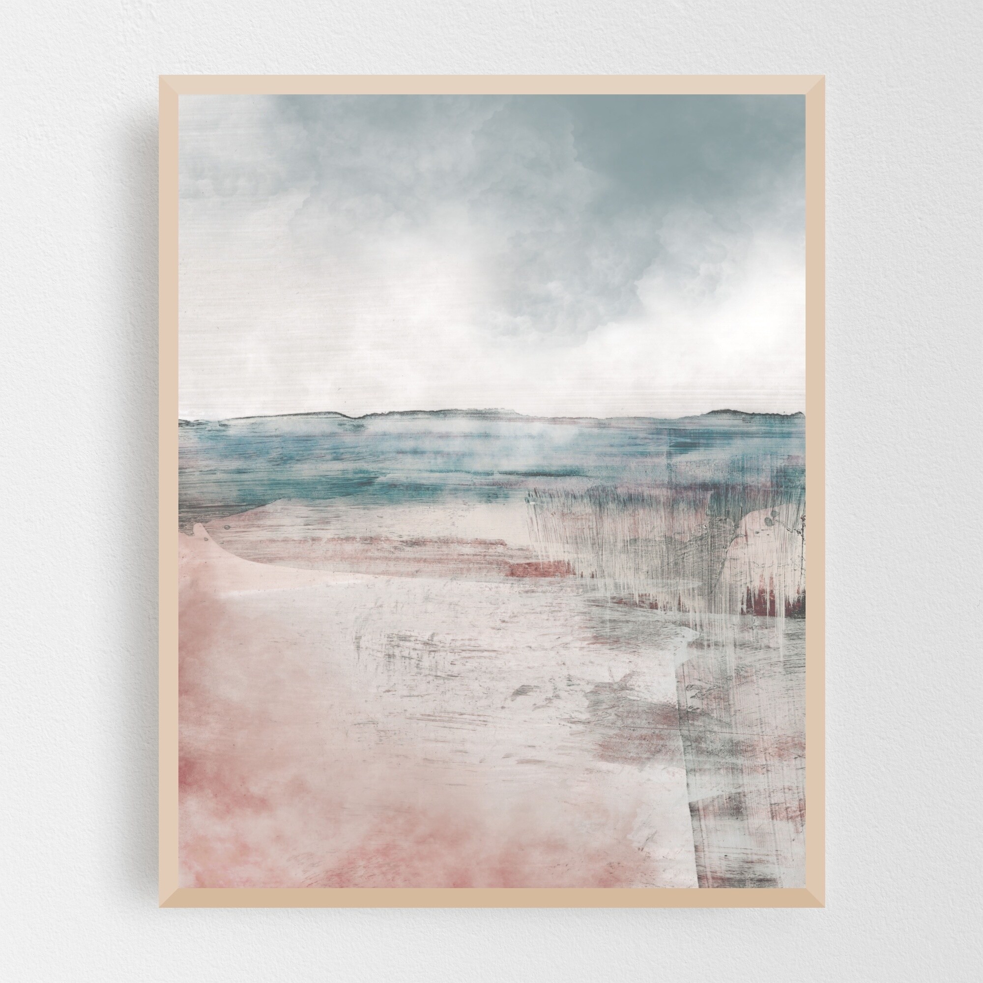 Shop Abstract Geometric Landscape Minimal Framed Wall Art Print