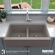 preview thumbnail 13 of 75, Karran Retrofit Farmhouse Quartz 34 in. Double Bowl 50/50 Sink Kit