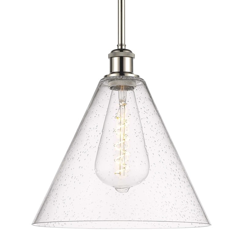 Innovations Lighting 516-1S-13-12 Berkshire Pendant Berkshire 12" Wide - Polished Nickel / Seedy