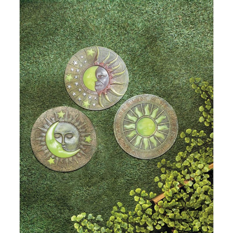 10.25" Bronze Yellow Bursting Sun Glowing Garden Stepping Stone