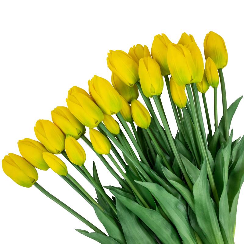 real touch™ yellow artificial tulip floral bundles set of 6 18"