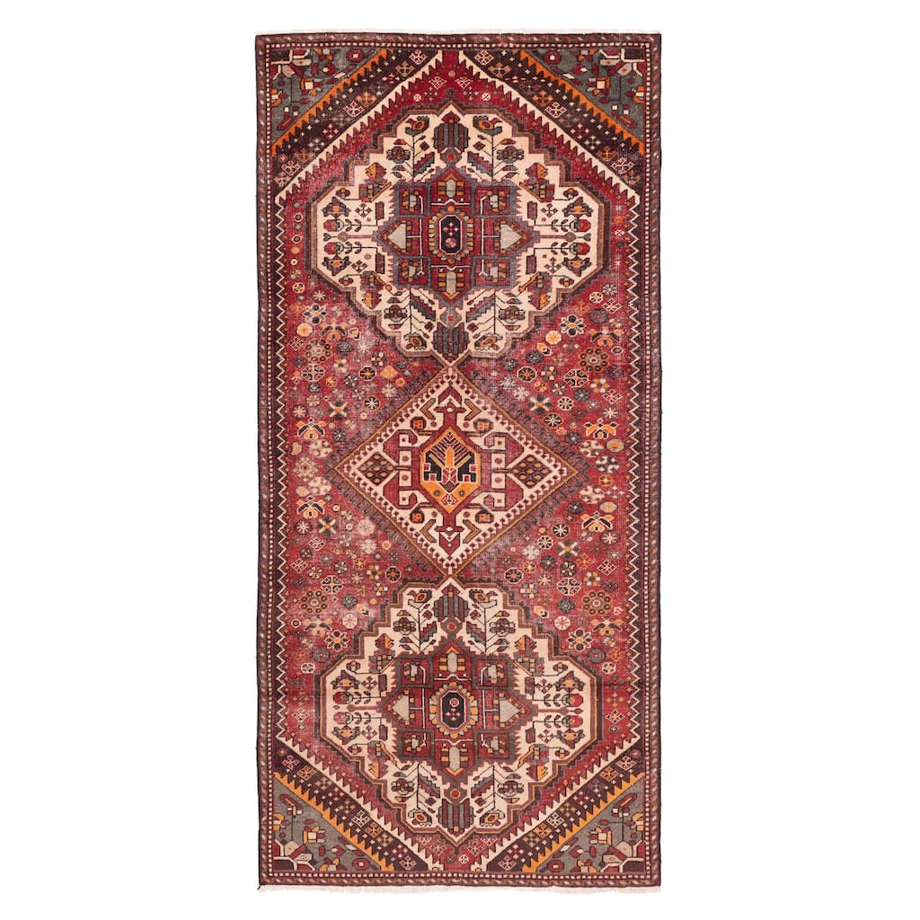 ECARPETGALLERY Hand-knotted Konya Anatolian Red Wool Rug - 4'3 x 9'3