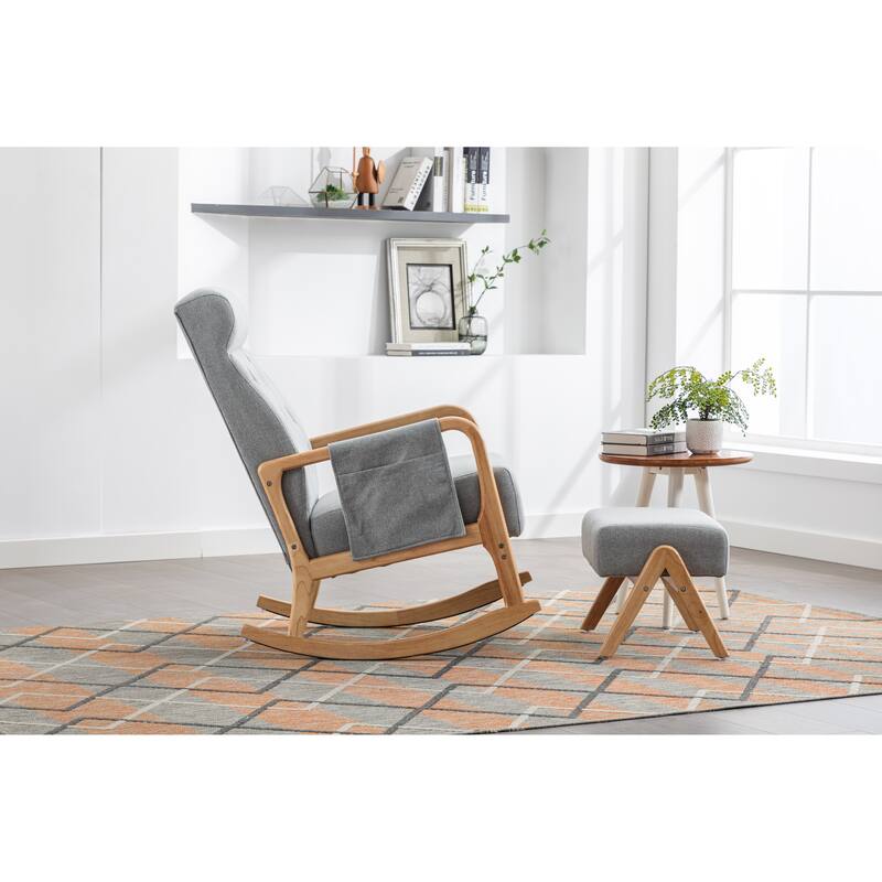 Rocking Armchair With Ottoman for Living Room