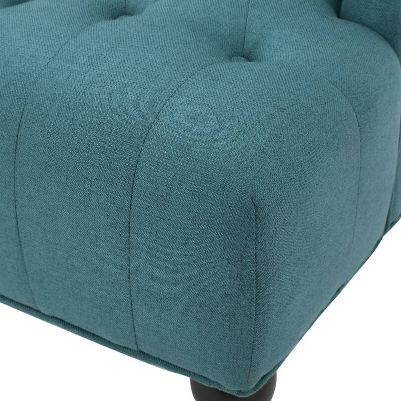 Teal Fabric 27.5" Button Tufted Club Chair