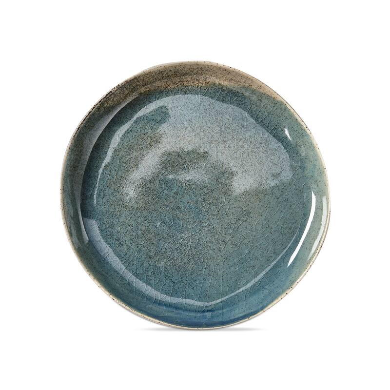 Montauk Blue Porcelain Salad Plate 8.5 Inch Dishwasher Safe Appetizer Plate for Summer Dining