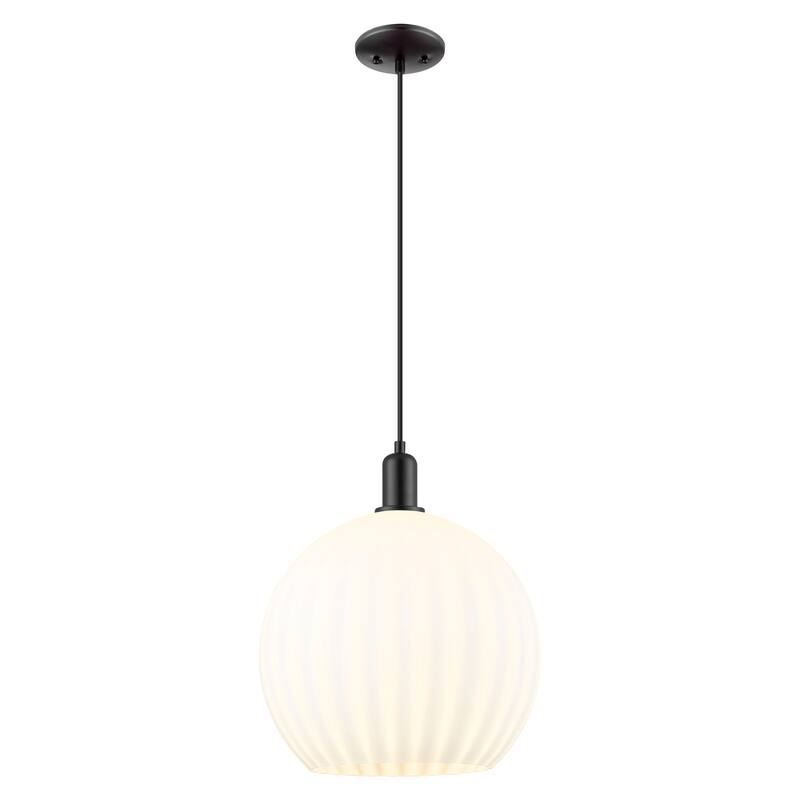 Innovations Lighting Endless Possibilities Arcadia - White Venetian - 1 Light 14" Cord Hung Mini Pendant - Matte Black
