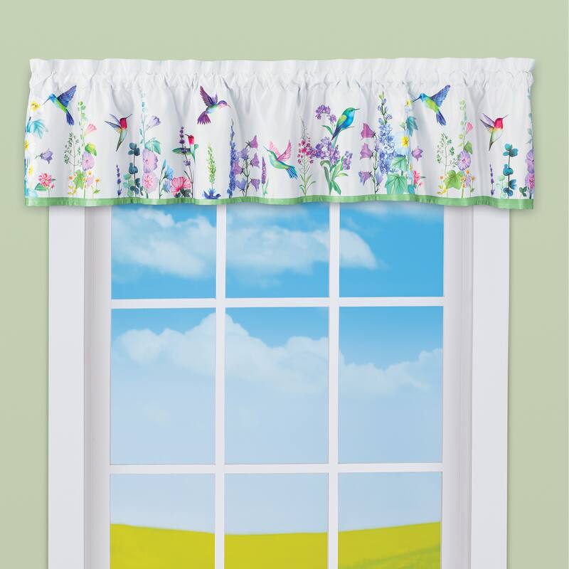 Blossoming Hummingbird Garden Window Valance - 4.500 x 3.500 x 1.500 - Purple - 4.500 x 3.500 x 1.500