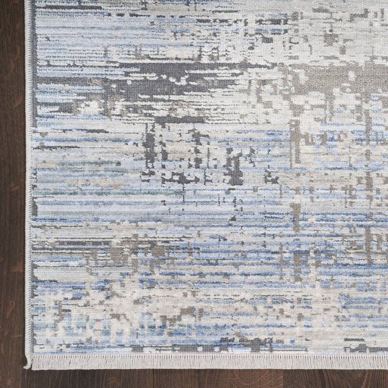 Nourison Modern Abstract Indoor only Blue Abstract Area Rug