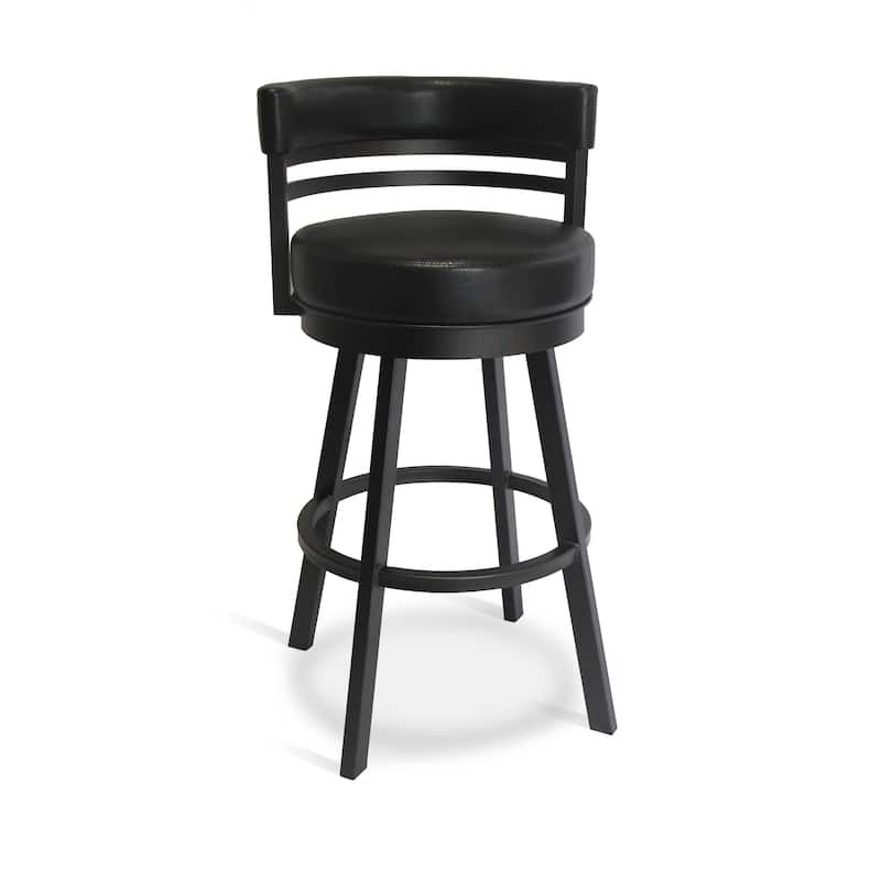 Tempo Furniture Ambridge Swivel 26" Counterstool/30" Barstool by Furnish Theory - Bar Height - Pebblestone & Black