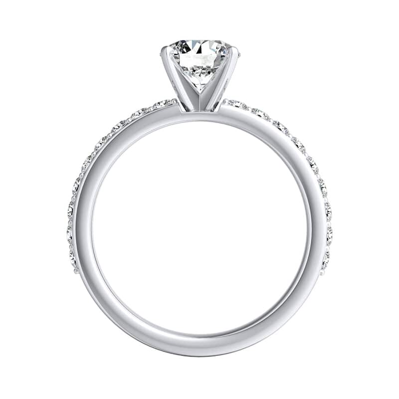 Auriya 14k Gold 3/4ctw Round Moissanite and Diamond Engagement Ring 1/3ct TDW