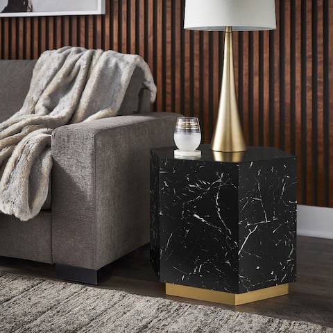 Darcy Faux Marble End Table by iNSPIRE Q Bold