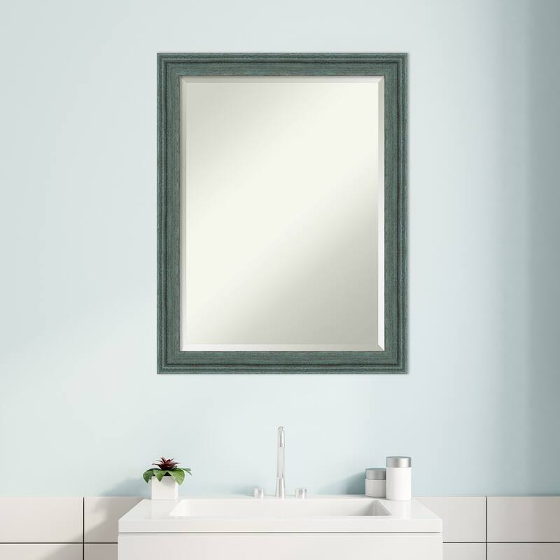 Upcycled Beveled Wood Framed Bathroom Vanity Wall Mirror