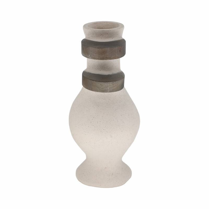 Sagebrook Home Ecomix Ivory Cylinder Textured Abstract Vase