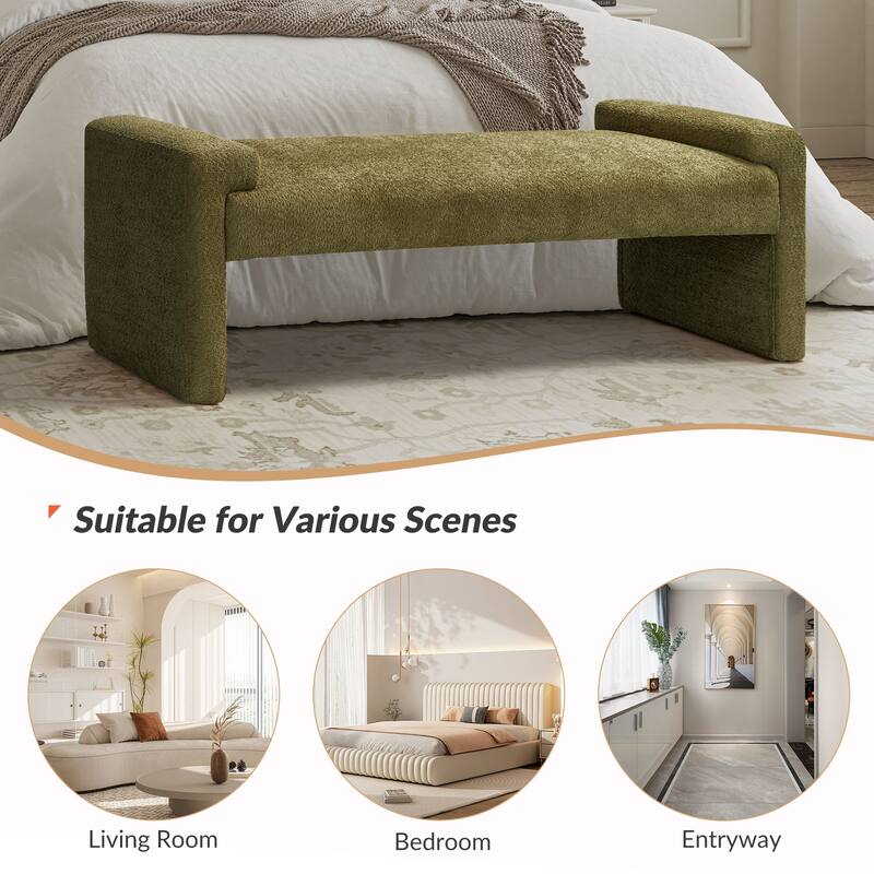 HULALA HOME Roland Modern 58.5''W Upholstered Bedroom Bench